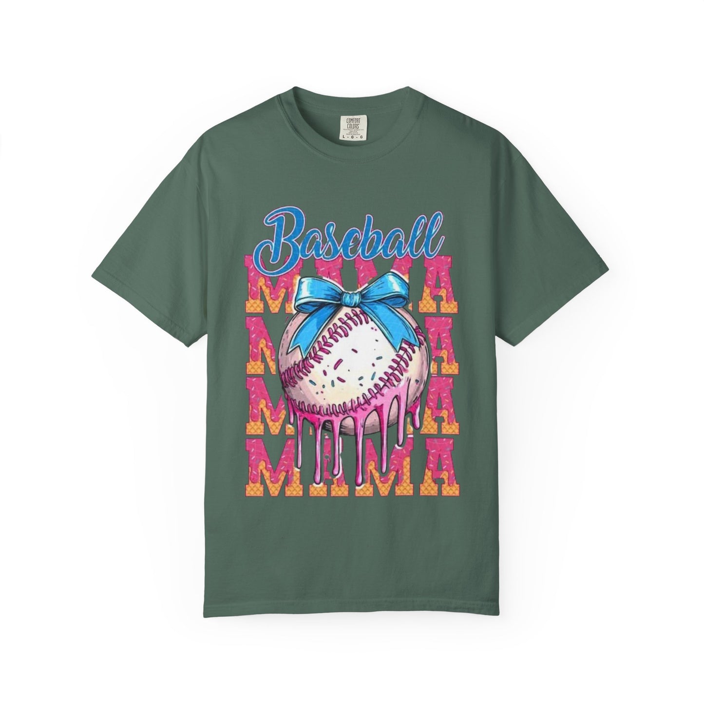 Baseball Mama T-Shirt — Cute Drip Baseball Design with Bow