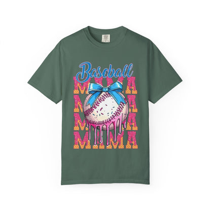 Baseball Mama T-Shirt — Cute Drip Baseball Design with Bow