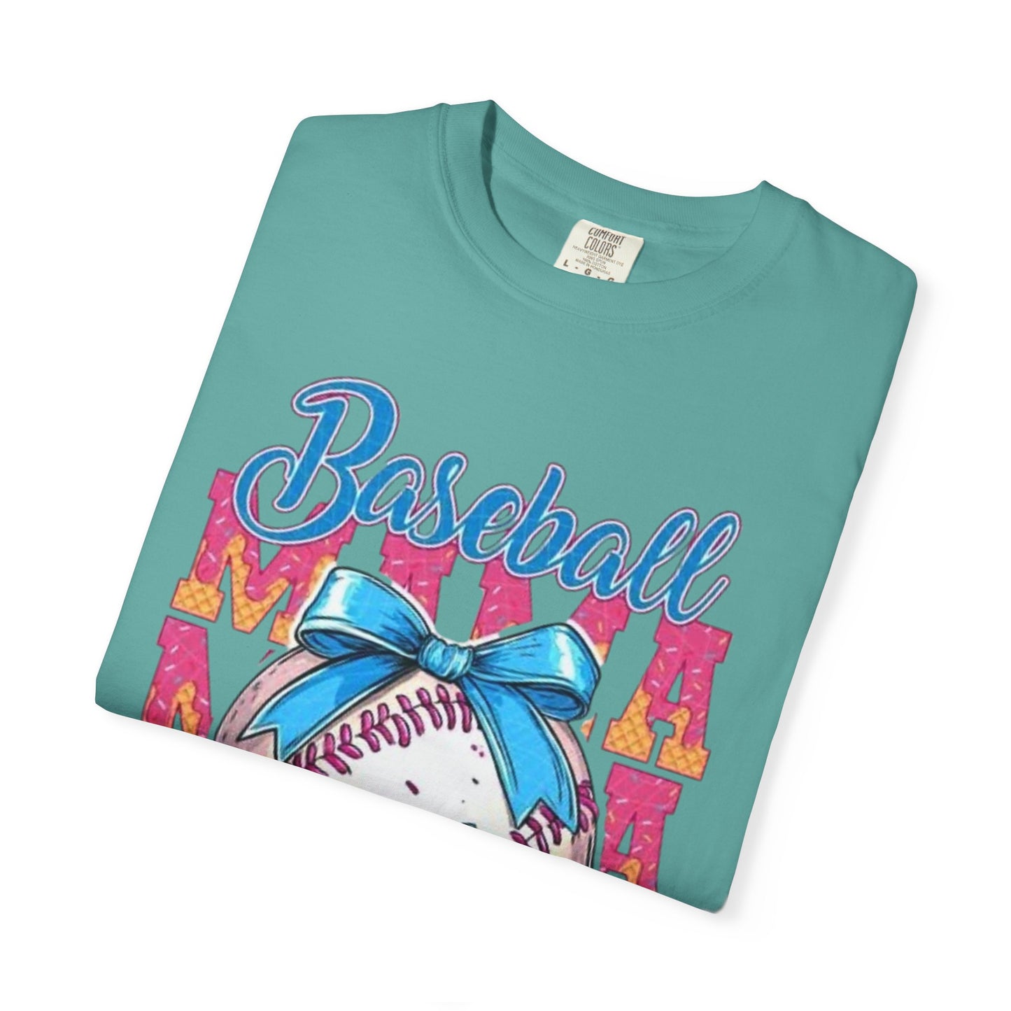 Baseball Mama T-Shirt — Cute Drip Baseball Design with Bow