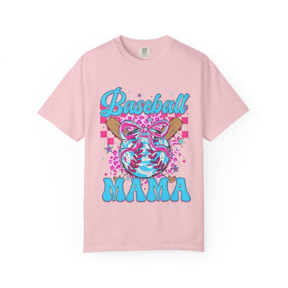 Baseball Mama T-Shirt — Pink & Blue Graphic Tee
