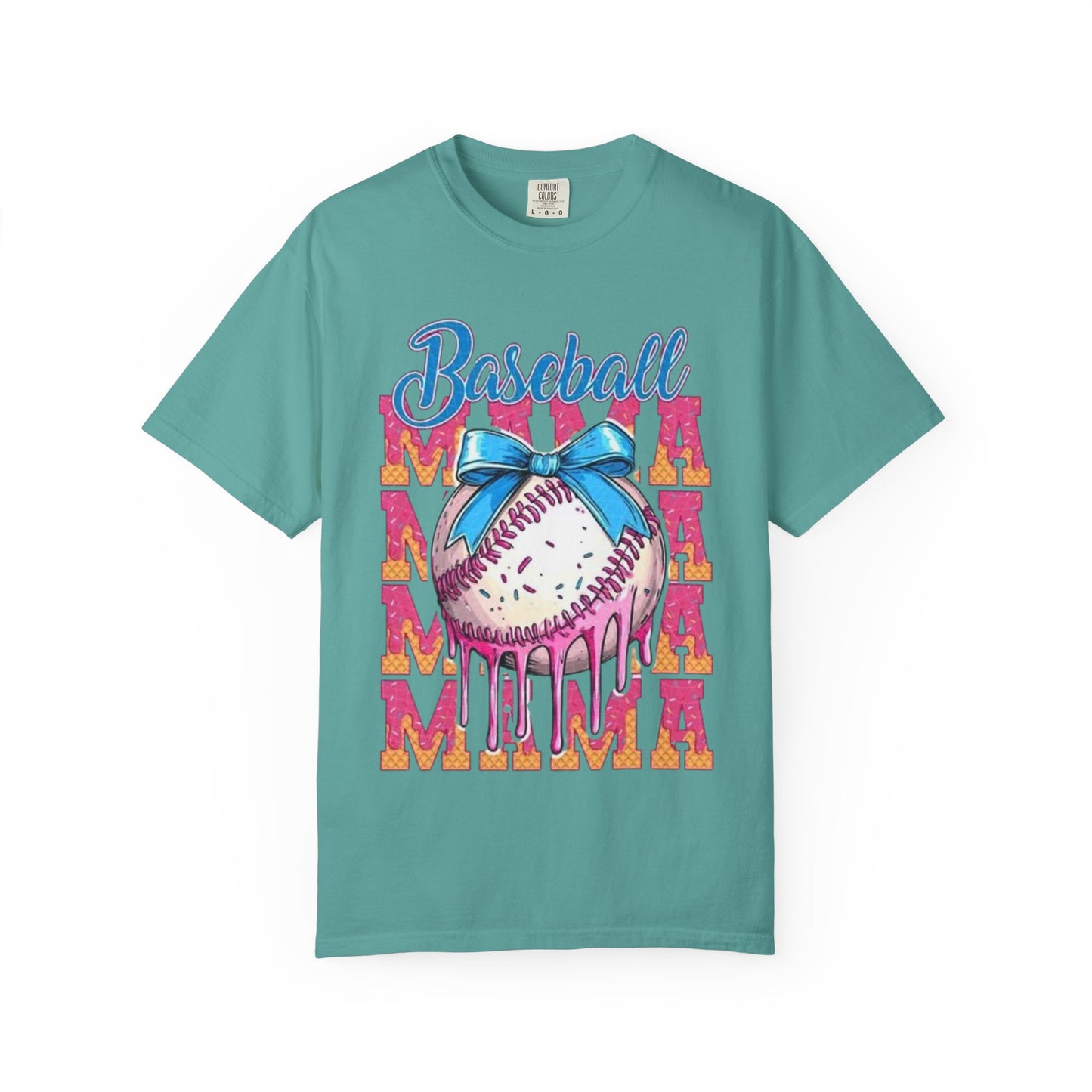 Baseball Mama T-Shirt — Cute Drip Baseball Design with Bow