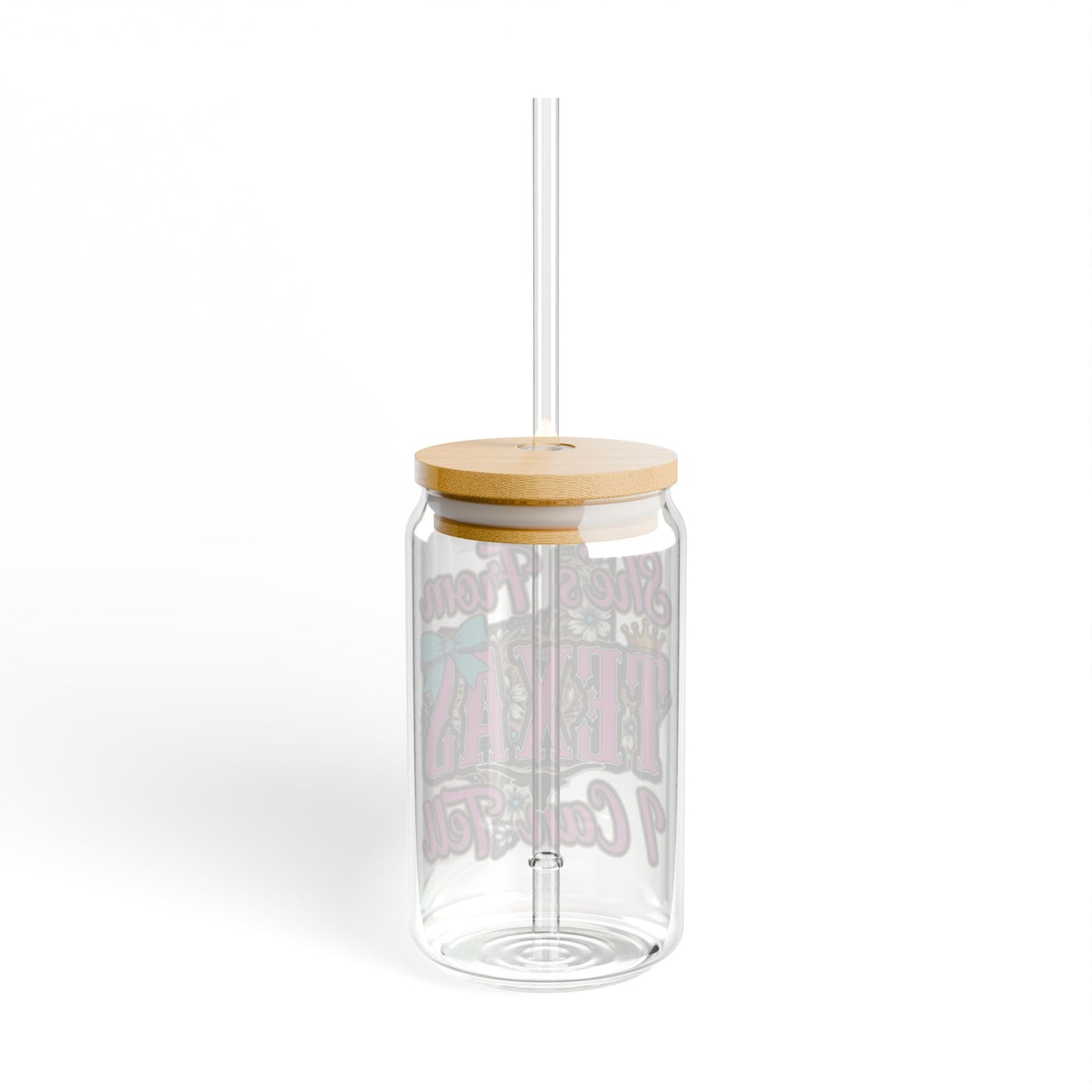 She's From Texas 16oz Sipper Glass — Clear Straw Tumbler