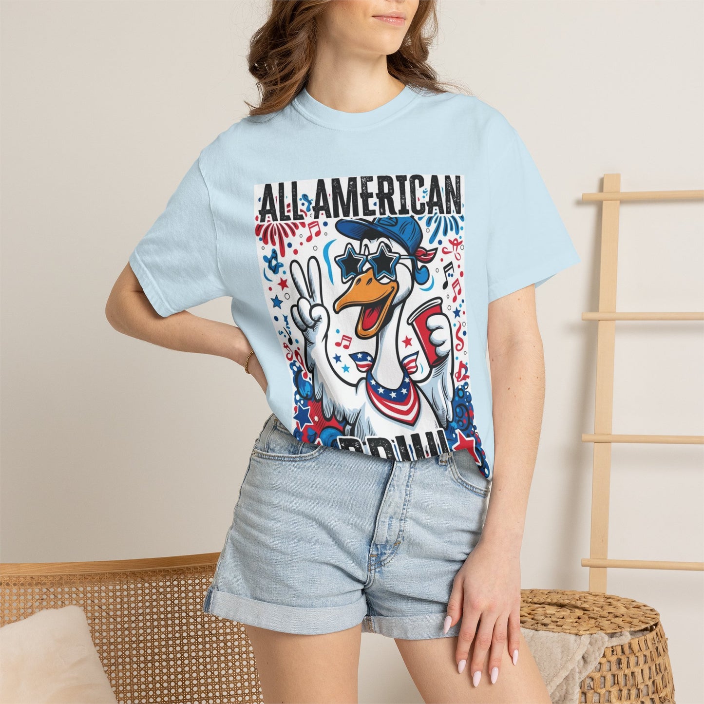 All American Bruh Duck Graphic T-Shirt — Patriotic 4th of July Tee