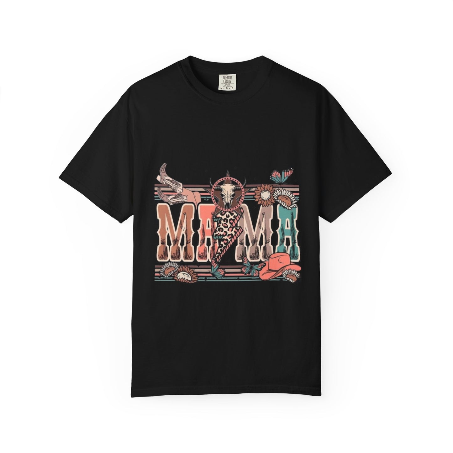 Western Mama Graphic T-Shirt — Cow Skull & Desert Floral