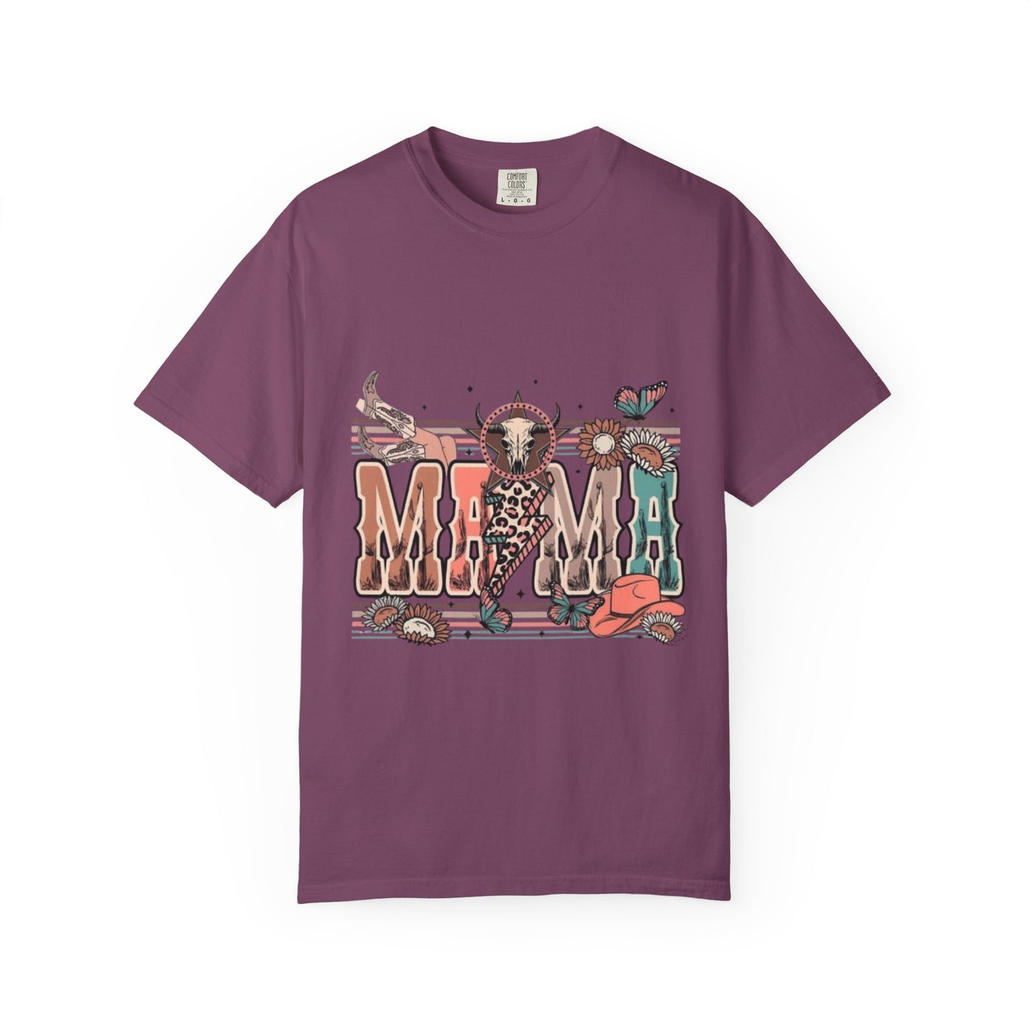 Western Mama Graphic T-Shirt — Cow Skull & Desert Floral