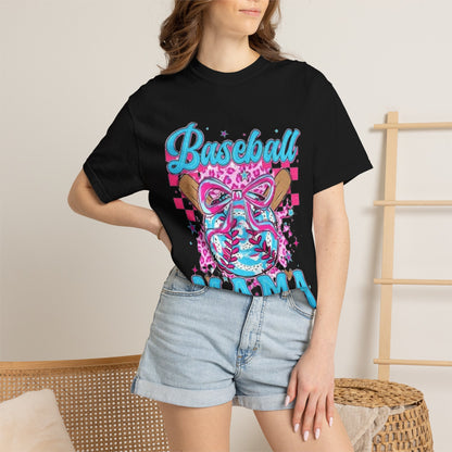 Baseball Mama T-Shirt — Pink & Blue Graphic Tee