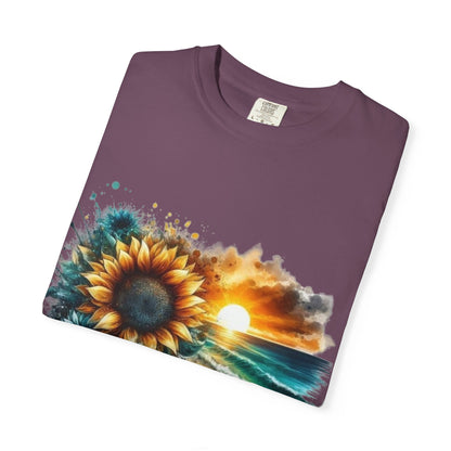 Sunflower Sea Turtle Sunset T-Shirt