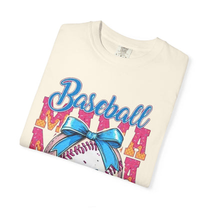 Baseball Mama T-Shirt — Cute Drip Baseball Design with Bow