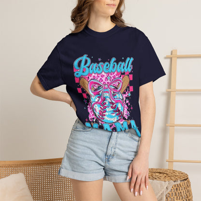 Baseball Mama T-Shirt — Pink & Blue Graphic Tee