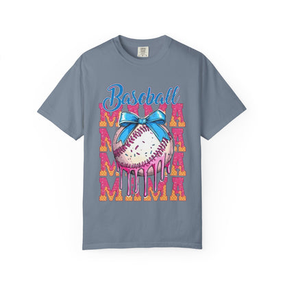 Baseball Mama T-Shirt — Cute Drip Baseball Design with Bow