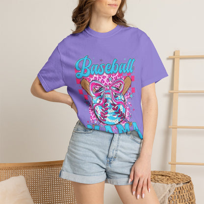Baseball Mama T-Shirt — Pink & Blue Graphic Tee