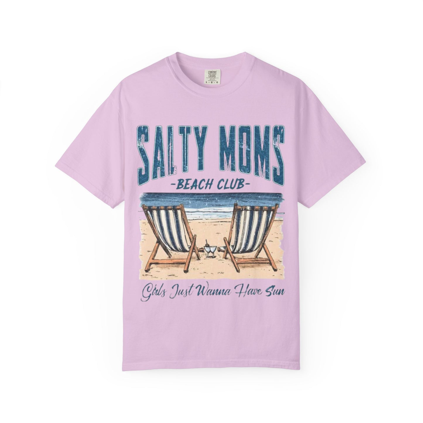 Salty Moms Beach Club T-Shirt — 'Girls Just Wanna Have Sun' Vintage Beach Tee