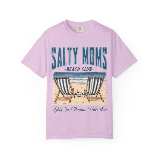 Salty Moms Beach Club T-Shirt — 'Girls Just Wanna Have Sun' Vintage Beach Tee
