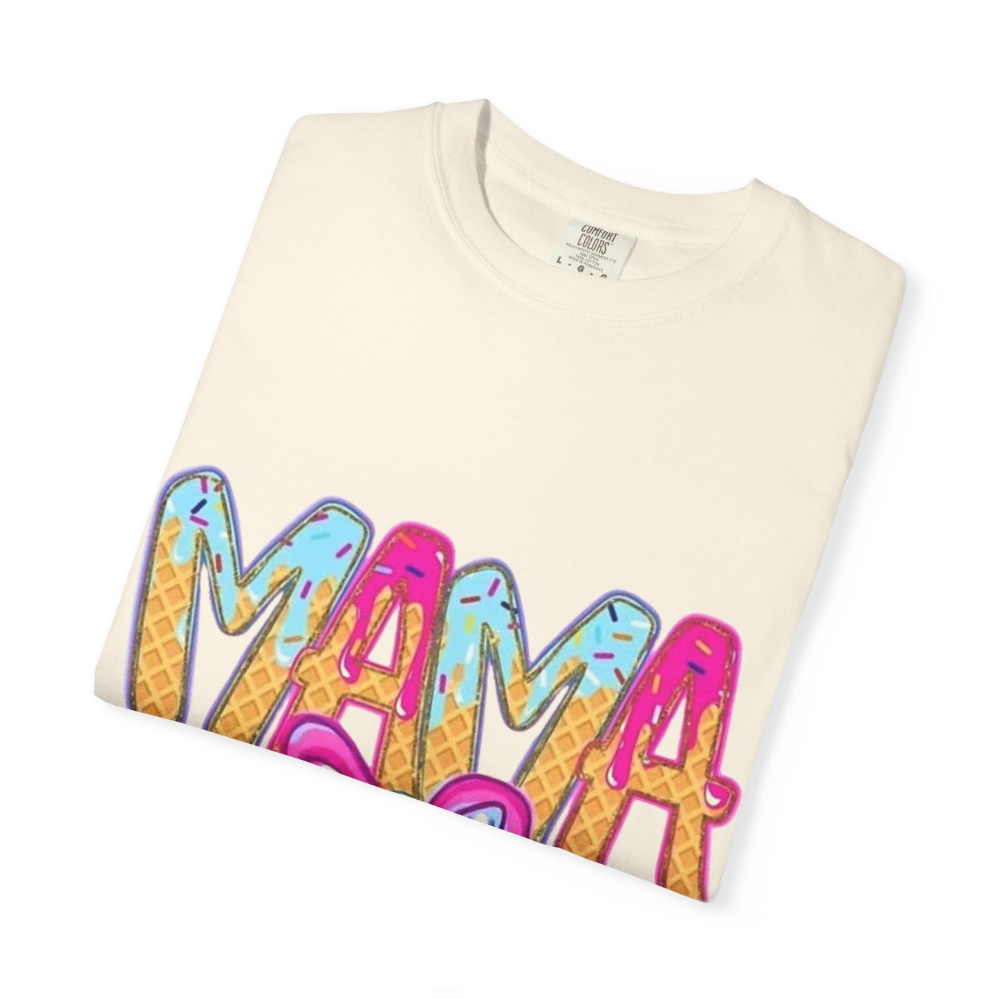 Mama Colorful Drip Graphic T-Shirt — Cute Pink Bow Mom Tee